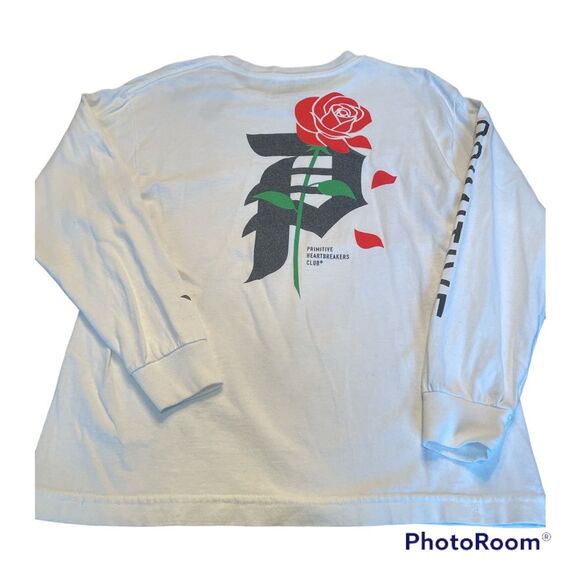 ⚡️ Primitive Long White Sleeve Tee Shirt ~ Size L ⚡️ - Picture 4 of 5
